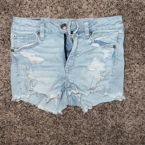 American eagle light wash denim shorts